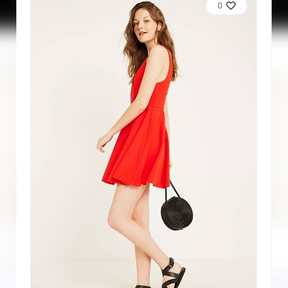 NWOT Kimchi Blue UO Heart Of The Ocean Red Sweetheart Mini Dress Size Large - Picture 5 of 13